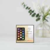 Houtskool Grijs Kunstenaar/Tutor/Educator Kunstler Vierkante Visitekaartje (Staand voorkant)