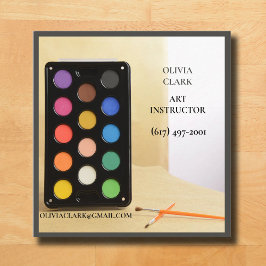 Houtskool Grijs Kunstenaar/Tutor/Educator Kunstler Vierkante Visitekaartje