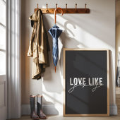 Houtskool grijs Liefde zoals Jezus Christelijk Poster