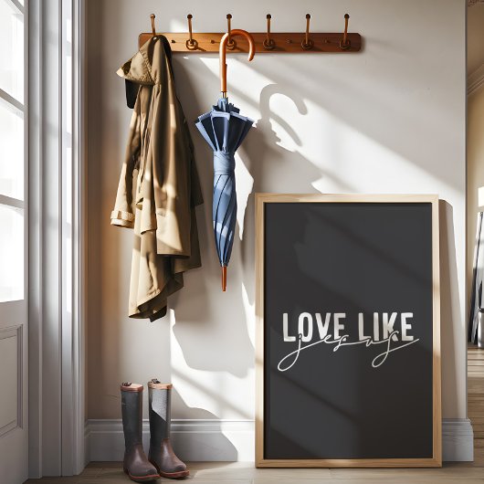 Houtskool grijs Liefde zoals Jezus Christelijk Poster