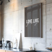 Houtskool grijs Liefde zoals Jezus Christelijk Poster