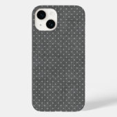 Houtskool Grijs Linnen Textuur en Schattigee Polka Case-Mate iPhone Case (Achterkant)