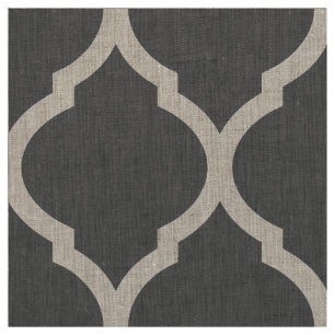 Houtskool Grijs Marokkaans Quatrefoil Grote Schaal Stof