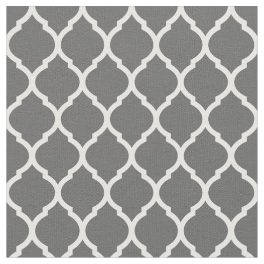 Houtskool Grijs Marokkaans Quatrefoil Stof (Close Up)
