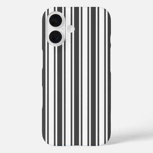 Houtskool grijs met witte snoepjes strepen Case-Mate iPhone case (Achterkant)