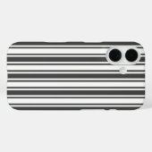 Houtskool grijs met witte snoepjes strepen Case-Mate iPhone case (Achterkant (horizontaal))