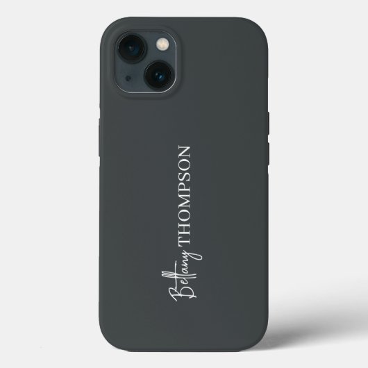 Houtskool Grijs Minimalistisch Verticaal Script Mo Case-Mate iPhone Case (Achterkant)