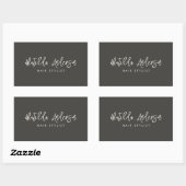 Houtskool grijs modern minimaal elegant script rechthoekige sticker (Vel)