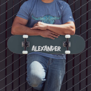 Houtskool Grijs Moderne Naam Klassiek Trendy Persoonlijk Skateboard