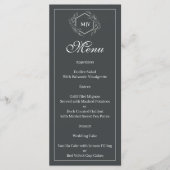 Houtskool grijs monogram Crest Menu (Voorkant)