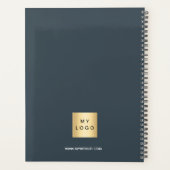 Houtskool grijs monogram initialen Business 2026 Planner (Achterkant)