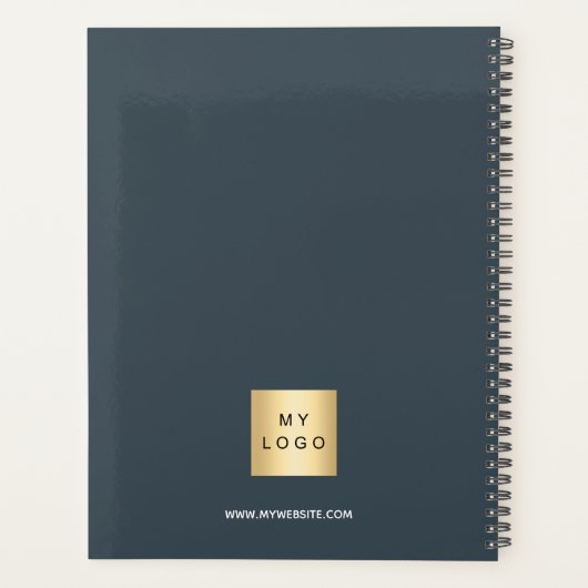 Houtskool grijs monogram initialen Business 2026 Planner (Achterkant)