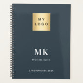 Houtskool grijs monogram initialen Business 2026 Planner (Voorkant)