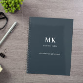 Houtskool grijs naam monogram 2026 planner