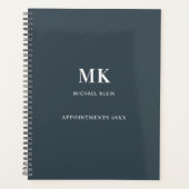 Houtskool grijs naam monogram 2026 planner (Voorkant)