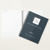 Houtskool grijs naamscript bedrijf logo 2026 planner (Display)
