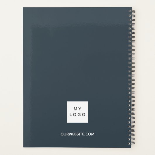 Houtskool grijs naamscript bedrijf logo 2026 planner (Achterkant)