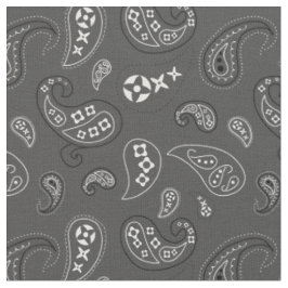 Houtskool Grijs Paisley Western Bandana Print Stof