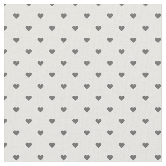 Houtskool Grijs Polka Dot Harten Stof (Close Up)
