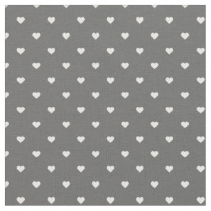 Houtskool Grijs Polka Dot Harten Stof