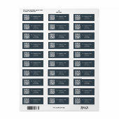 Houtskool grijs QR code zakelijk retouradres Etiket (Full Sheet)