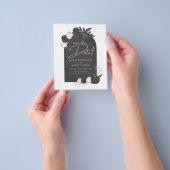 Houtskool Grijs Roze Rozen Trouw SAVE THE DATE Flyer (Hand)