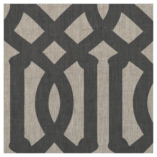 Houtskool Grijs Trellis Grote Schaal Stof (Swatch)