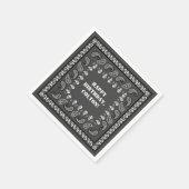 Houtskool Grijs Western Bandana Print Verjaardagsf Servet (Hoek)