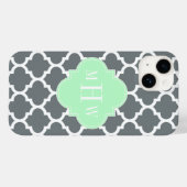 Houtskool Grijs Wit Marokkaans #5 Mint Naam Monogr Case-Mate iPhone Case (Achterkant (horizontaal))