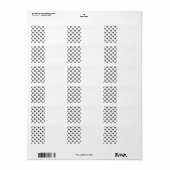 Houtskool Grijs Wit Polka Dots Patroon Etiket (Full Sheet)