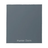 Houtskool grijs witte naam notitieblok (Voorkant)