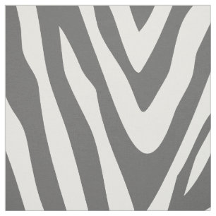 Houtskool Grijs Zebra Print Grootschalig Stof