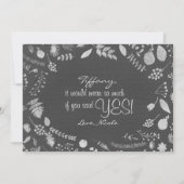 Houtskool Grijs Zilver Bloemen Wees Mijn Bruidsmei Kaart (Achterkant)