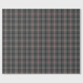 Houtskool Grijs Zwart Rood Tartan Plaid Cadeaupapier (Vlak)