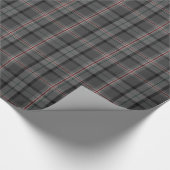 Houtskool Grijs Zwart Rood Tartan Plaid Cadeaupapier (Hoek)