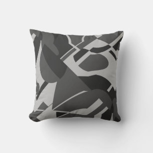 Houtskool Grijs Zwart Vet Diagonaal Art Design Kussen