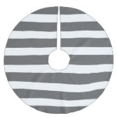 Houtskool Grijze Preppy Strepen Kerstboom Rok (Voorkant)