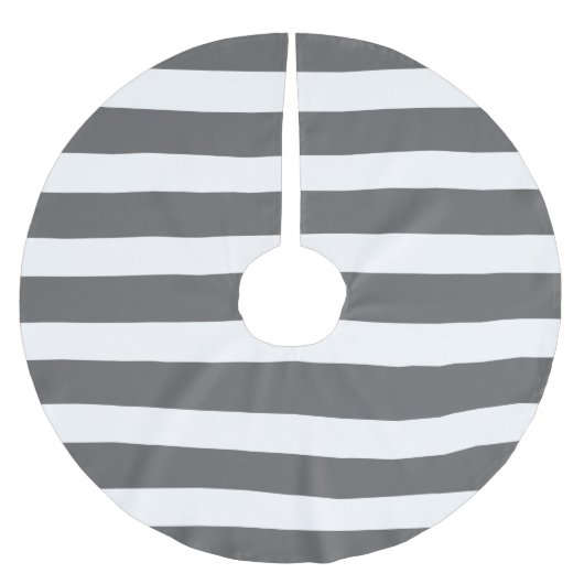 Houtskool Grijze Preppy Strepen Kerstboom Rok (Voorkant)