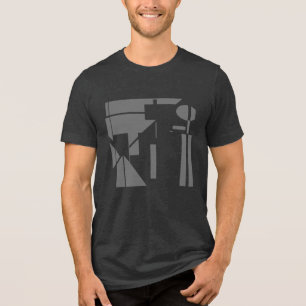 Houtskool Grijze Vormen Geometrische Abstracte MCM Tri-Blend Shirt