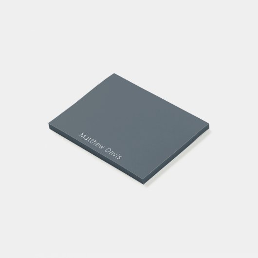 Houtskool grijze witte naam post-it® notes (Schuin)