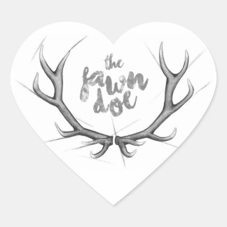 Houtskool Hart Stickers