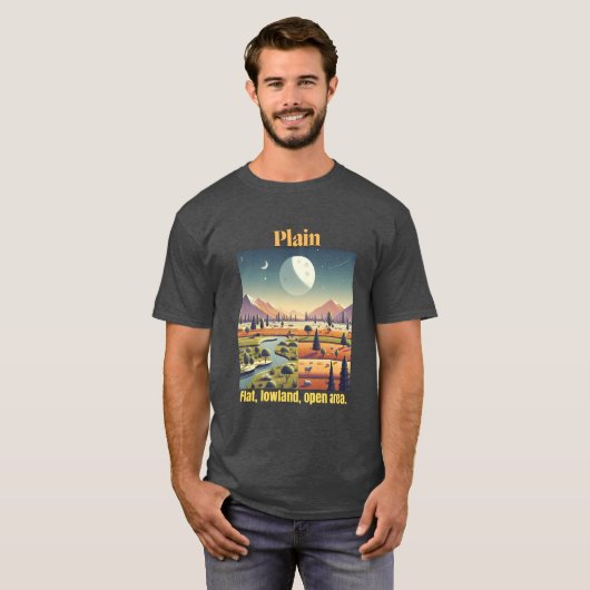 Houtskool Heather Plain – Flat & Open Lowland T-shirt (Voorkant volledig)