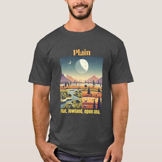 Houtskool Heather Plain – Flat & Open Lowland T-shirt (Voorkant)