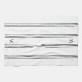 houtskool | Helling Stripe Monogram Theedoek (Horizontaal)