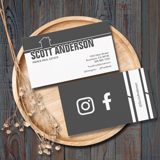 Houtskool Home Pictogram Sociale Media Visitekaartje