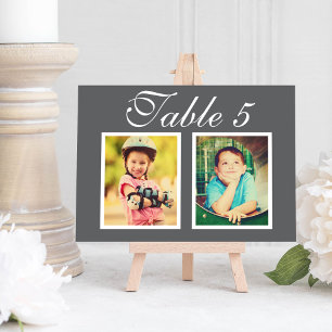 Houtskool Kindertijd Foto Tafel Nummerkaart Kaart