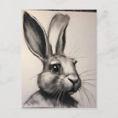 Houtskool Konijn Schets Briefkaart (Voorkant)