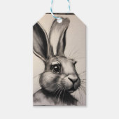Houtskool Konijn Schets Cadeaulabel (Voorkant)