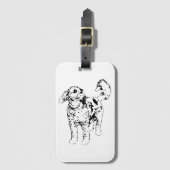 Houtskool Krul Beweging Bagagelabel (Voorkant (verticaal))
