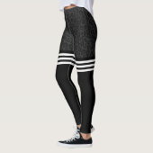Houtskool luipaard triple stripe leggings (Links)